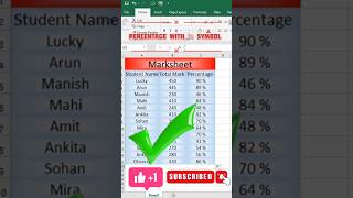 In Excel Find Percentage With % symbol #excel #education #youtube #course #edit #india #status #art