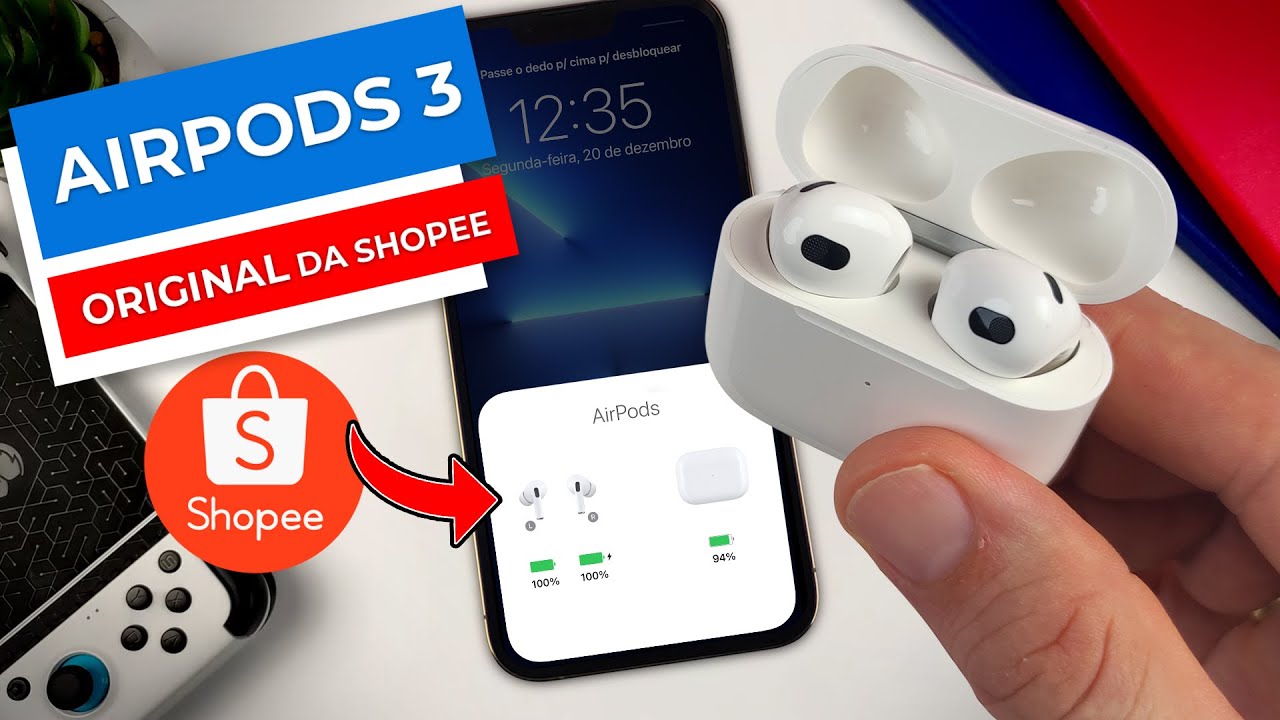 RÉPLICA por R$ 95 ? AirPods 3 da SHOPEE | AirPods 3 unboxing - YouTube
