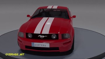 Ford Mustang GT V8 2005 made in Blender