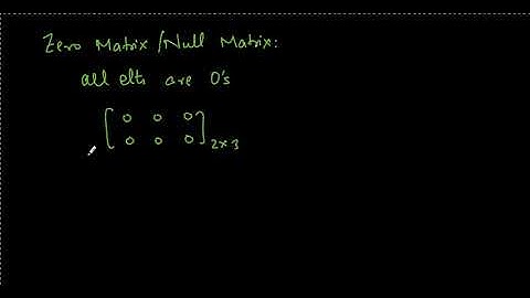 MD/04 Definition of a Zero Matrix or a Null Matrix