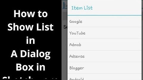 How to Display a String List in a Dialog Box in Sketchware|Part #2|