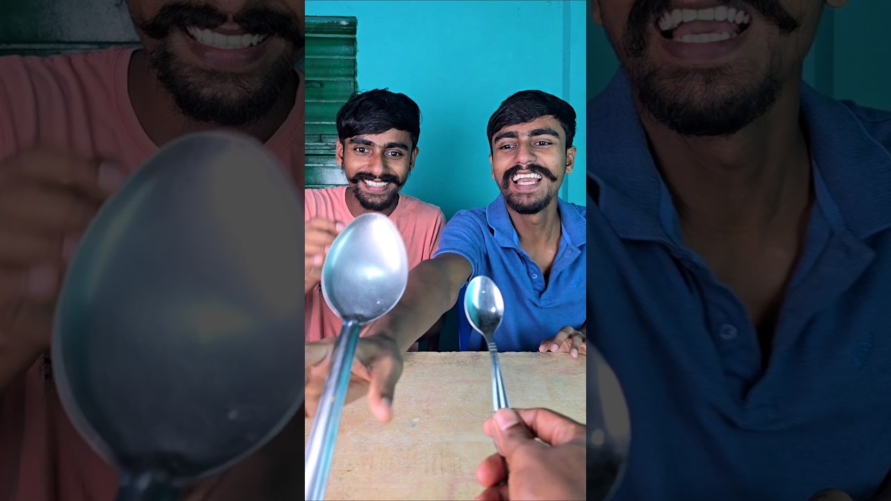 Brothers’ Funny Chocolate Challenge with Big & Small Spoons 🍫😂