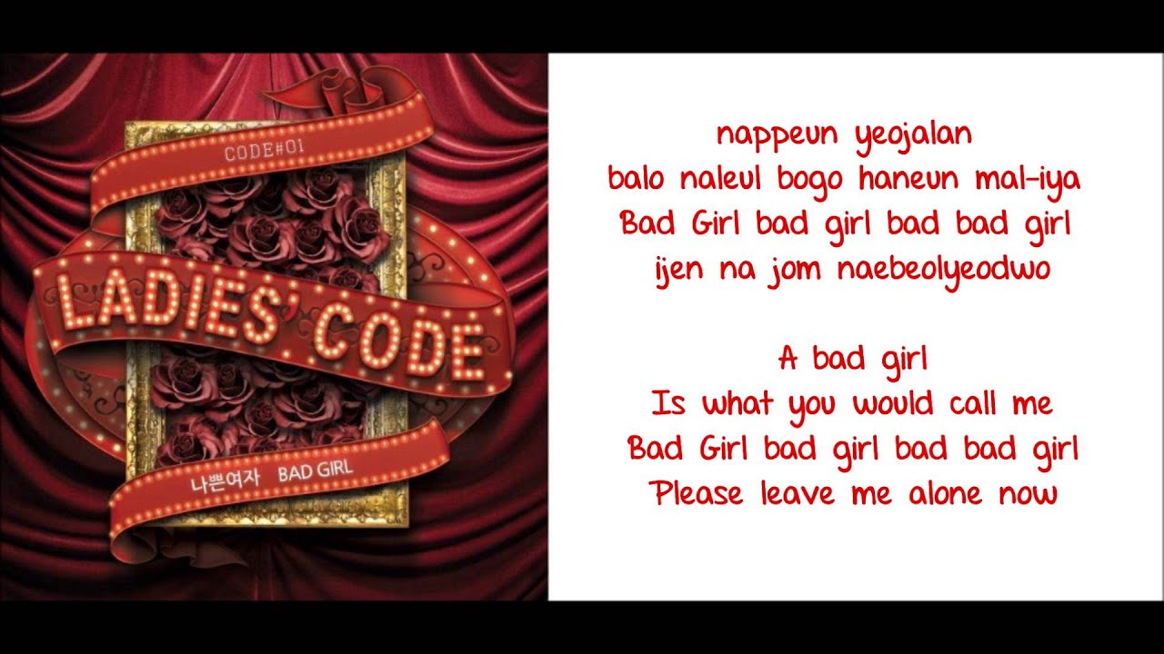 [ROM/ENG/MP3] Ladie's Code Bad Girl Lyrics YouTube