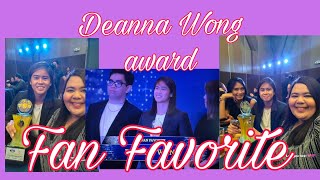 Deanna Wong awarded as Fan Favorite #deavy #deannawonglatestupdate