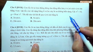 Luyện Thi VẬT LÝ Live 05 | Con lắc lò xo - Phần 1 (Câu 1 - 8)