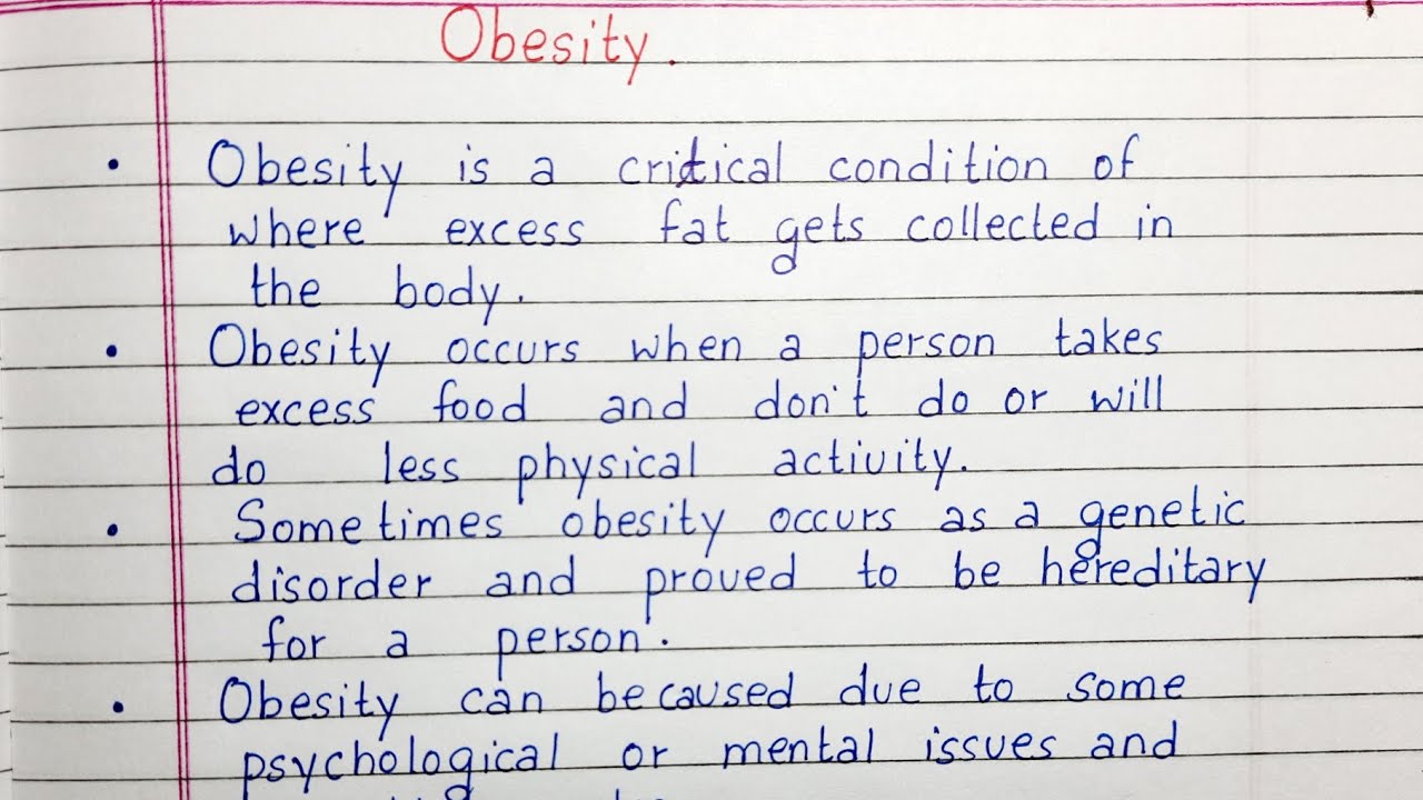 write an article on obesity