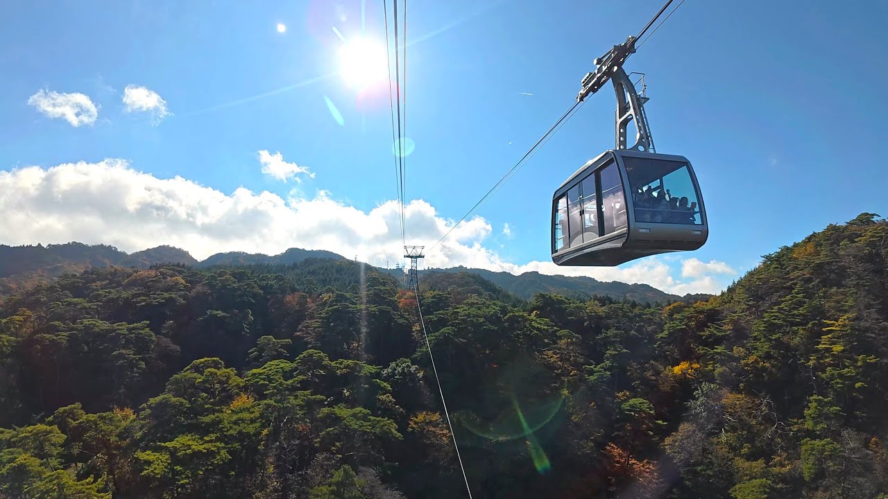【4K前面展望】秋の空中散歩！六甲有馬ロープウェー　有馬温泉駅～六甲山頂駅　往復