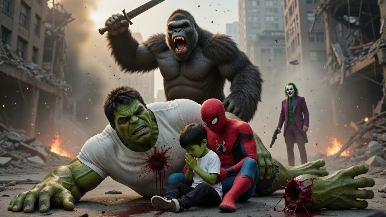 Hulk,king kong,Spiderman or Joker| Battle Fight Hulk Or King Kong