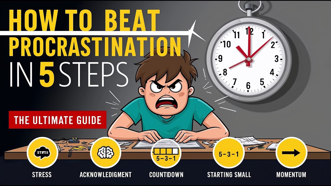 How to Beat Procrastination in 5 Steps [The Ultimate Guide] 🔥💡 - YouTube