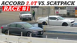 2020 Honda Accord Sport 2.0T vs. 2020 Dodge Challenger R/T Scat Pack Widebody: Race #1 screenshot 2