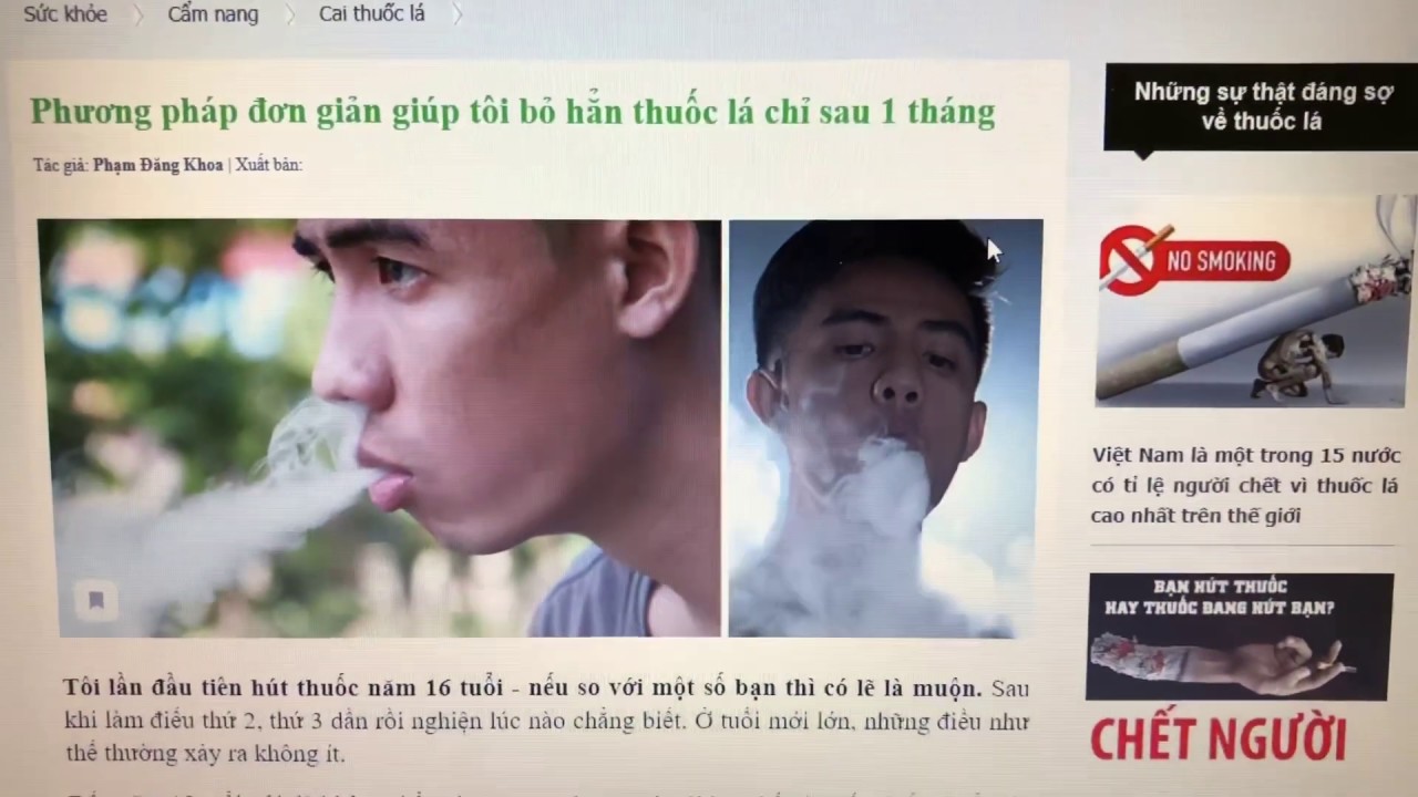 Phương pháp đơn giản giúp tôi bỏ hẳn thuốc lá chỉ sau 1 tháng. Smoke Out.