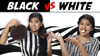 🔥We ate only BLACK & WHITE FOOD for 24 hrs || Food Challenge Tamil😋|| Preetha Ammu💞 || Ammu Times ||