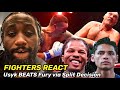 Fighters react to usyk dropping  beating tyson fury crawford gervonta pacquiao ryan more