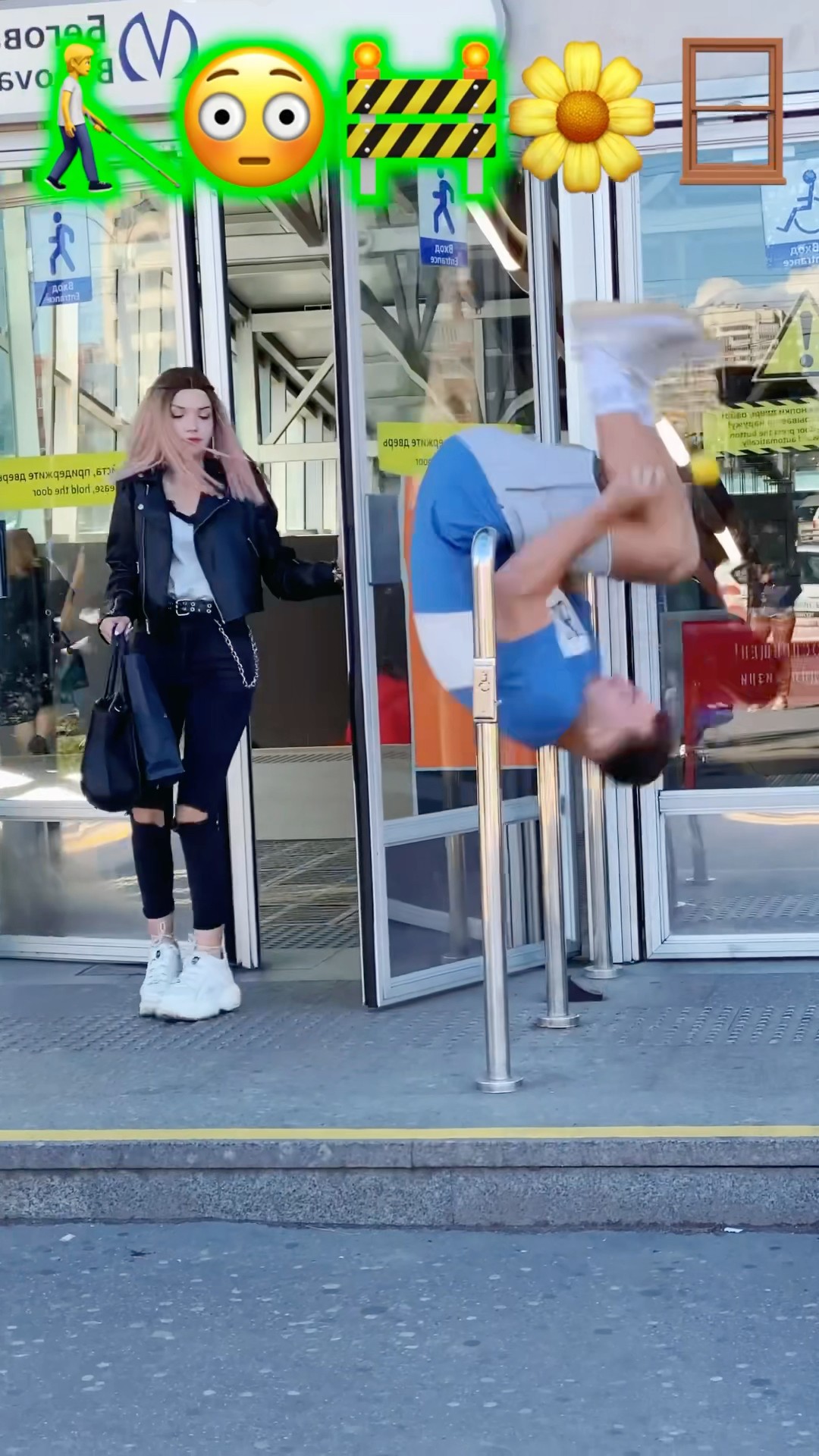 Stunts with Emojis pt.56??#kiryakolesnikov #prank #funny #comedy #stunt #parkour #flip