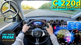 2024 Mercedes Benz C 220d Sedan 200+20 PS TOP SPEED AUTOBAHN DRIVE POV