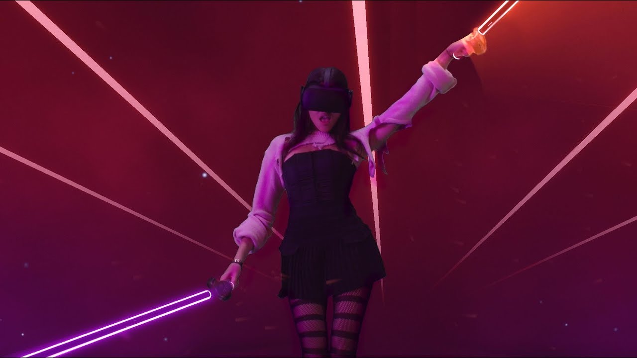 ⁣Beat Saber feat. Madison Beer performing POP/STARS by K/DA on Oculus Rift