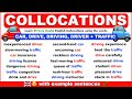 Learn 50 Very Useful English Collocations using the words CAR, DRIVE, DRIVING, DRIVER and TRAFFIC