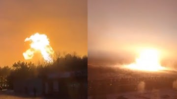 Explosion rocks Omsk outskirts as Russian gas pipeline ignites huge blaze.