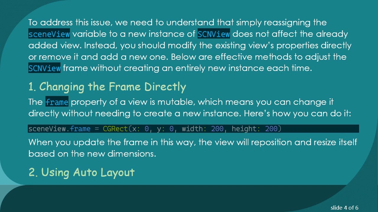 How to Properly Change the SCNView Frame in Xcode SceneKit