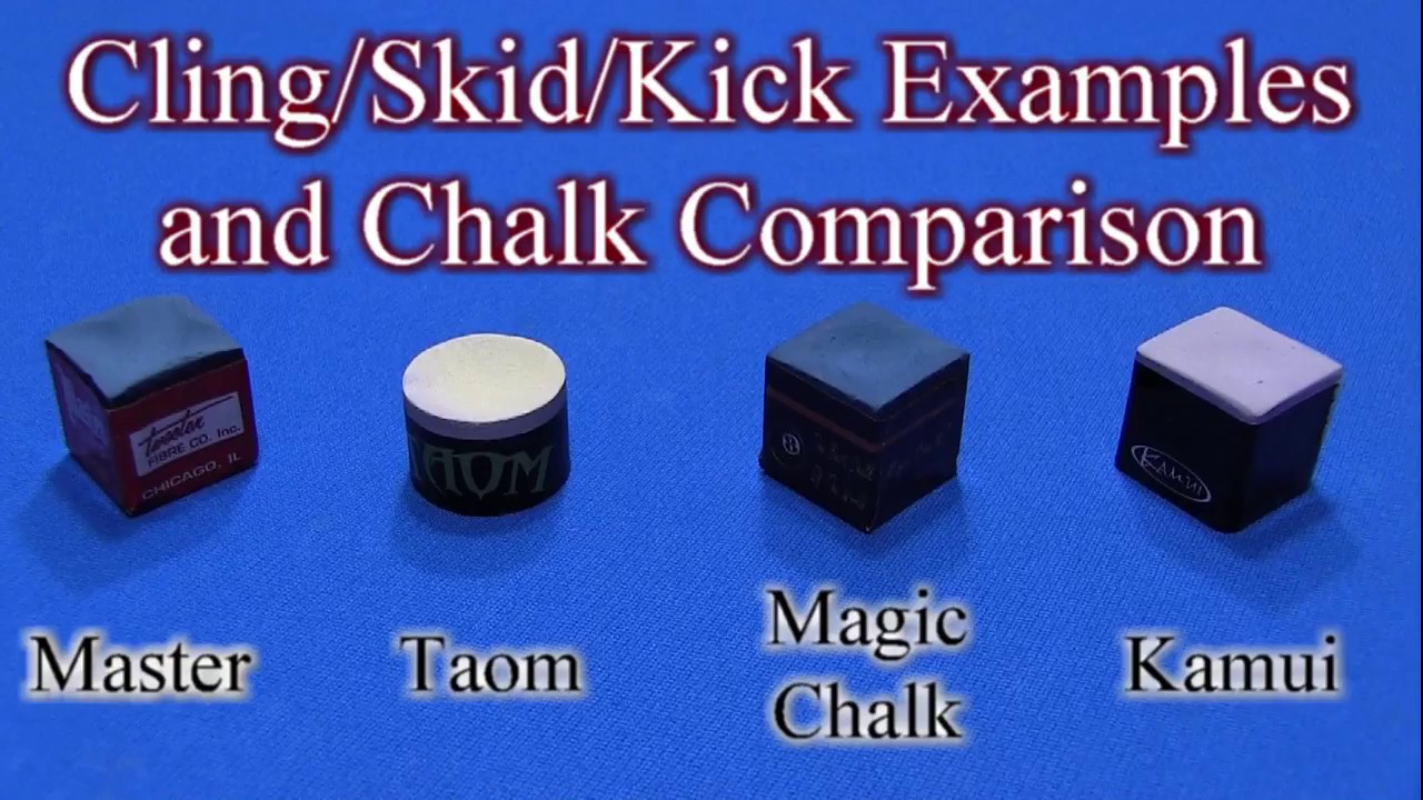 Pool/Billiards/Snooker Cling/Skid/Kick Examples and Chalk Comparison 