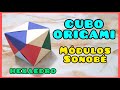 CUBO (Hexaedro) ORIGAMI Modulos de Sonobé / Aprendo en Casa