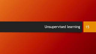 Unsupervised learning