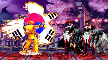 [KOF Mugen] Korean Golden (Kim) vs Orochi Iori Team