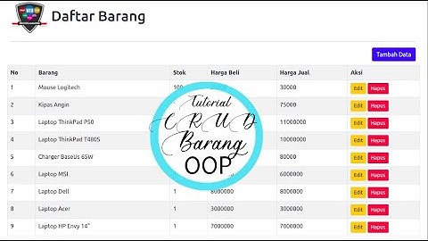Aplikasi Penjualan CRUD Barang #CRUD #OOP #Barang HD
