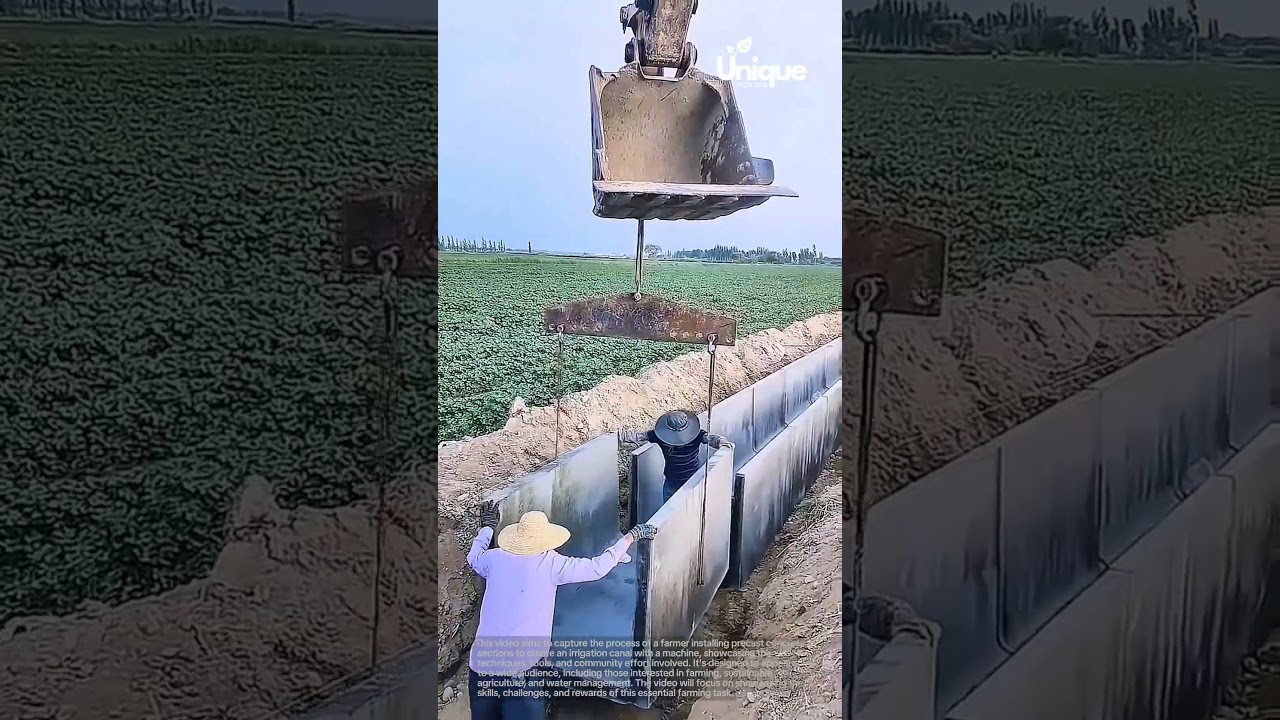 Installing irrigation canals with a machine: a farmer's life