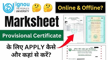 How to Apply for the Marksheet & Provisional Certificate? | IGNOU Marksheet Apply | 37th Convocation