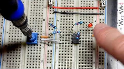 LM358 Op Amp Schmitt Trigger non inverting comparator circuit for learning electronics lesson 59