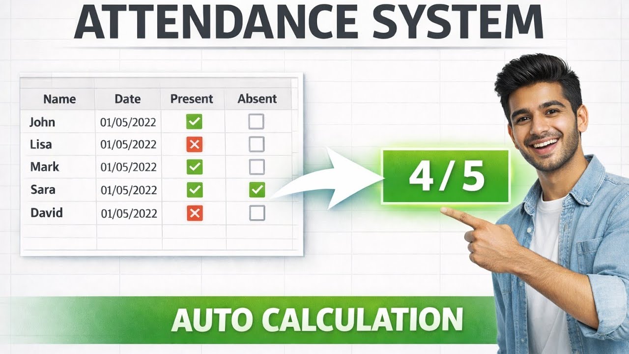 Create Attendance System in Excel | Automatic Attendance Tracker - YouTube