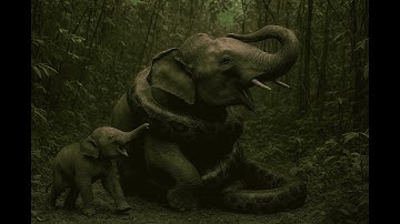 Animal rescue  mother elephant attacked by giant python, baby elephant calls for rescue