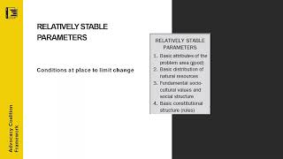 Advocacy Coalition Framework - BOONGALING