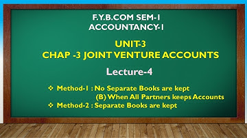 F Y BCOM SEM 1 ACCOUNTANCY-1 | JOINT VENTURE LEC-4 | GUJARATI By Suresh Sir