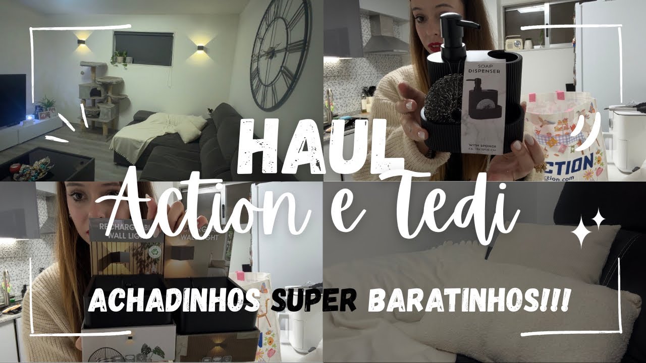 COMPRAS na ACTION e na TEDI | Troquei a decoração da minha sala 
