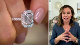 Diamonique Bezel Set Halo Ring, Sterling Silver on QVC