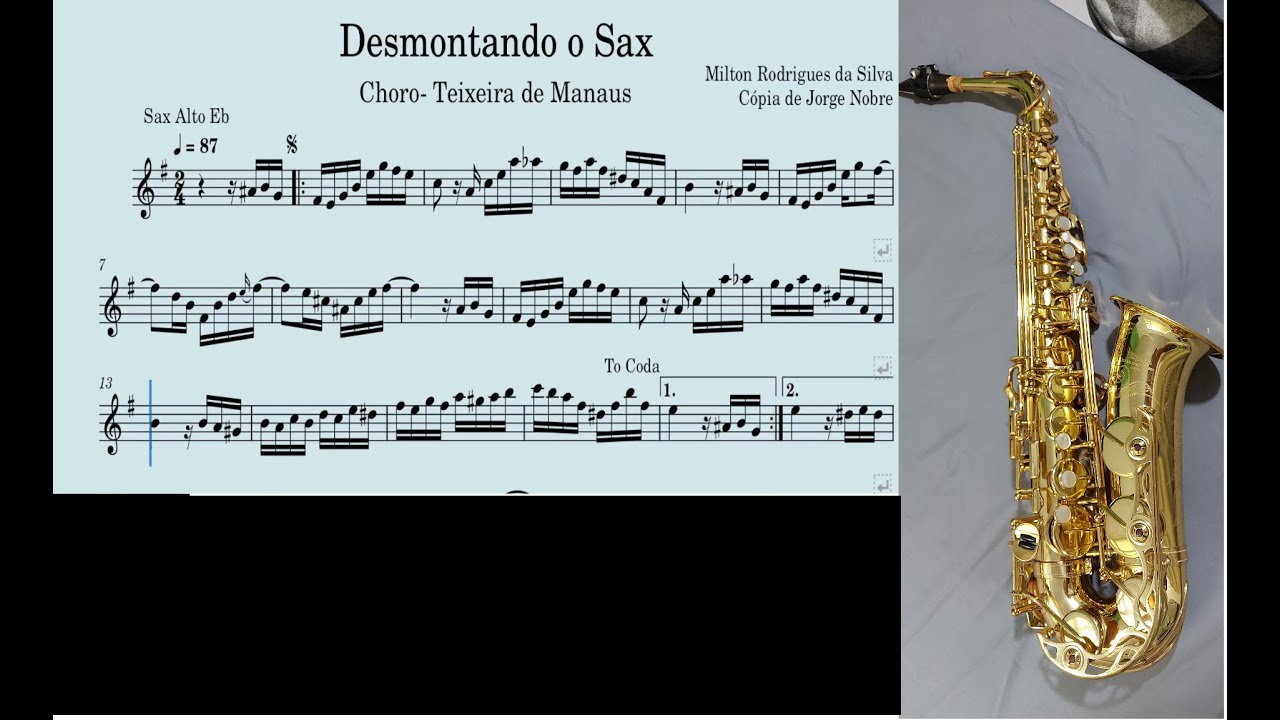 DESMONTANDO O SAX PARTITURA SAX ALTO Eb