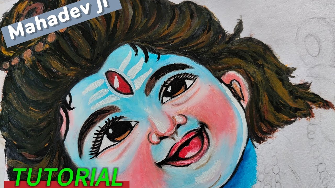 Lord Shiva drawing oil pastel how to draw mahadev 
