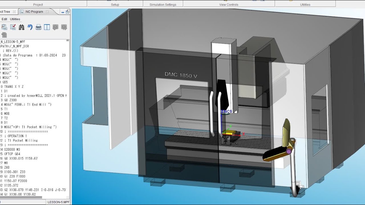 Build vericut DMU DMC 1850V siemens840D -Tested by post 3 axis ...