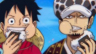one piece but it’s only law calling luffy “mugiwara-ya” Resimi