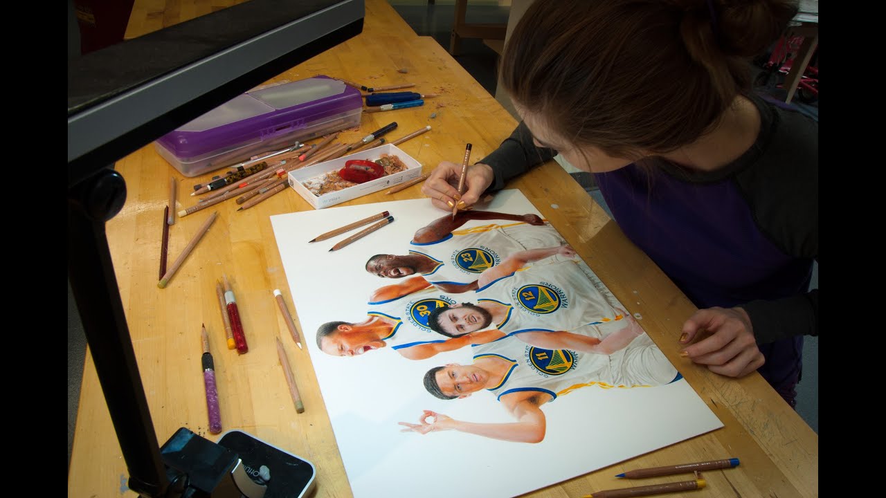 The Golden State Warriors - Photorealistic Drawing - YouTube
