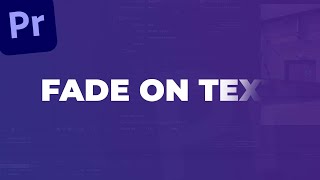 Text Fade Transition  Premiere Pro