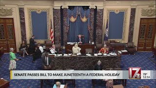 Senate passes bill to make Juneteenth a federal holiday