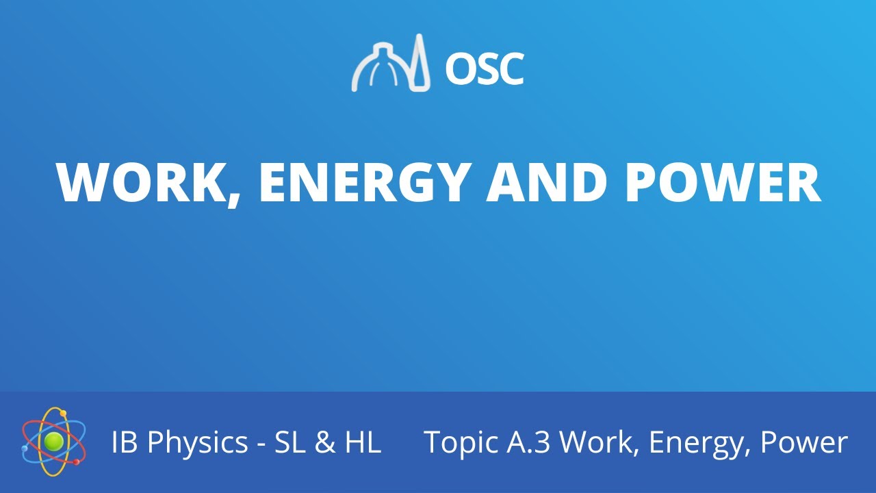 Work, energy and power [IB Physics SL/HL]