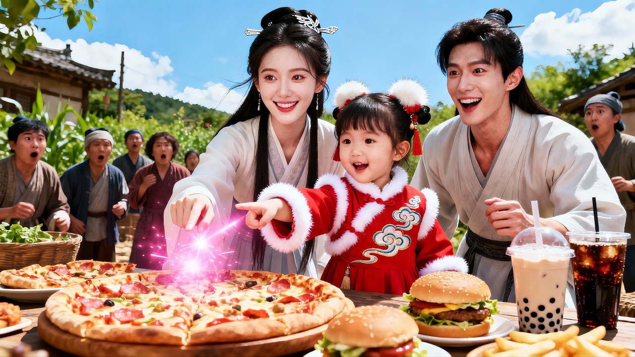 【日本語吹き替え全語】👧✨少女が奇跡の力で無限の食物を召喚🍗🍟🍔🍕！飢える村を救い🤩、全員の運命を変える✨！