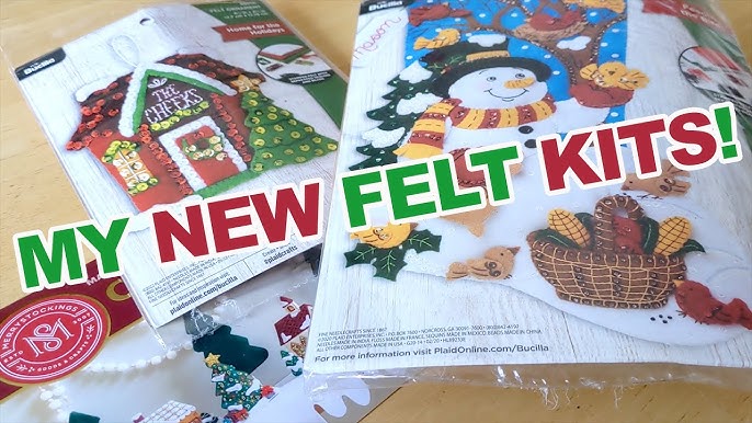 FeltTube 1- Bucilla GINGERBREAD SANTA and CHRISTMAS BIRDS Felt Ornament Kits,  Finishes,Tools & More! 