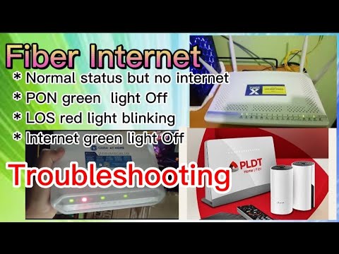vogn udrydde forsinke Fiber Internet-Normal status but no internet/PON light OFF/LOS red light  BLINKING/Internet light OFF - YouTube