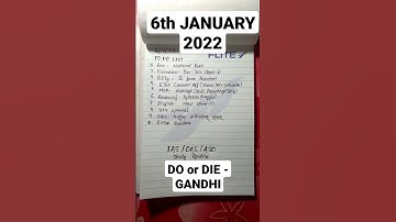 6th JANUARY 2022  DAILY IAS/OAS/ASO study routine. #upsc #lbsnaa #oas #ias #aso
