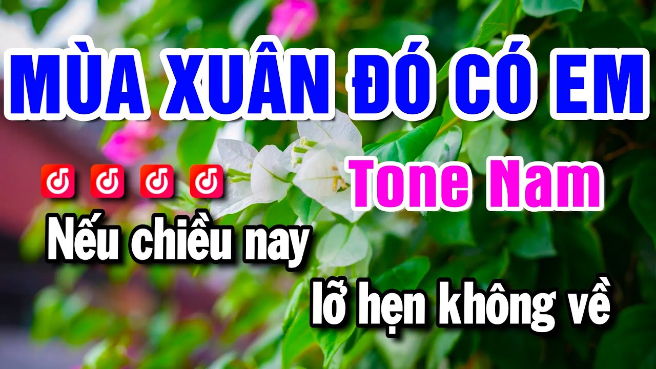 Karaoke Mùa Xuân Đó Có Em - Nhạc Sống Tone Nam - Beat Mai Lan